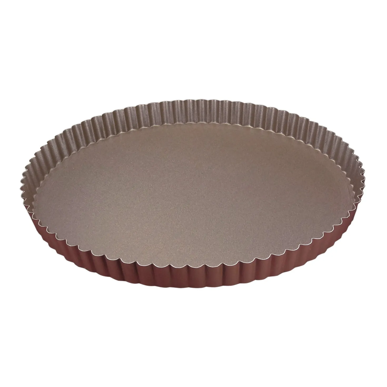 Moule à tarte avec fond fixe en métal anti-adhérent 28 cm -