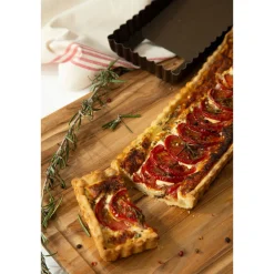Moule à tarte rectangulaire en métal anti-adhérent 5/6 parts