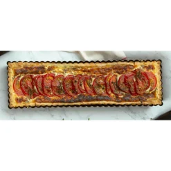 Moule à tarte rectangulaire en métal anti-adhérent 5/6 parts
