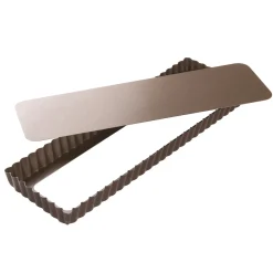 Moule à tarte rectangulaire en métal anti-adhérent 5/6 parts