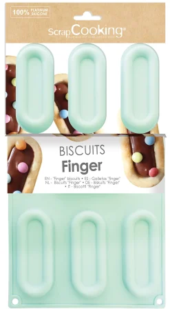 Moule en silicone 7 biscuits fingers - Scrapcooking