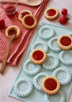 Moule silicone 11 biscuits tartelettes rondes - Scrapcooking