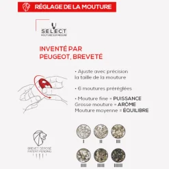 Moulin à poivre Maestro u´select+3 poivres - Peugeot