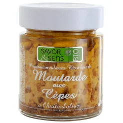 Moutarde Bio aux Cèpes 130 gr - Savor et Sens