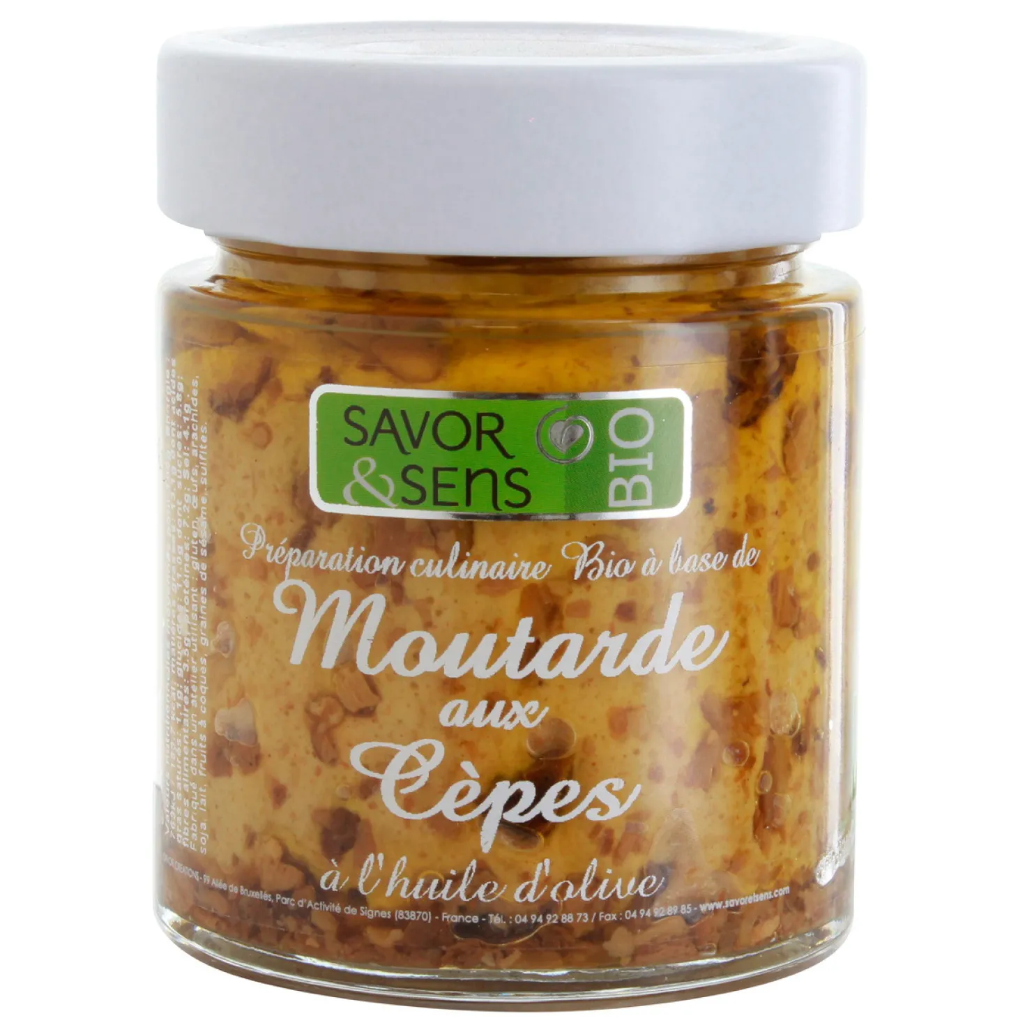 Moutarde Bio aux Cèpes 130 gr - Savor et Sens