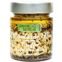 Moutarde Bio brisures de Truffe noire 130 gr - Savor et Sens