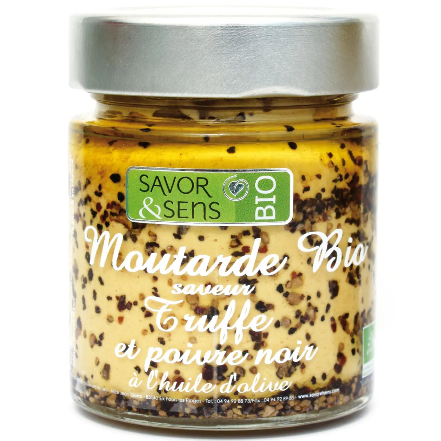 Moutarde Bio brisures de Truffe noire 130 gr - Savor et Sens