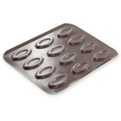 Plaque 12 barquettes en métal anti adhérent 32 x 23.5 cm -