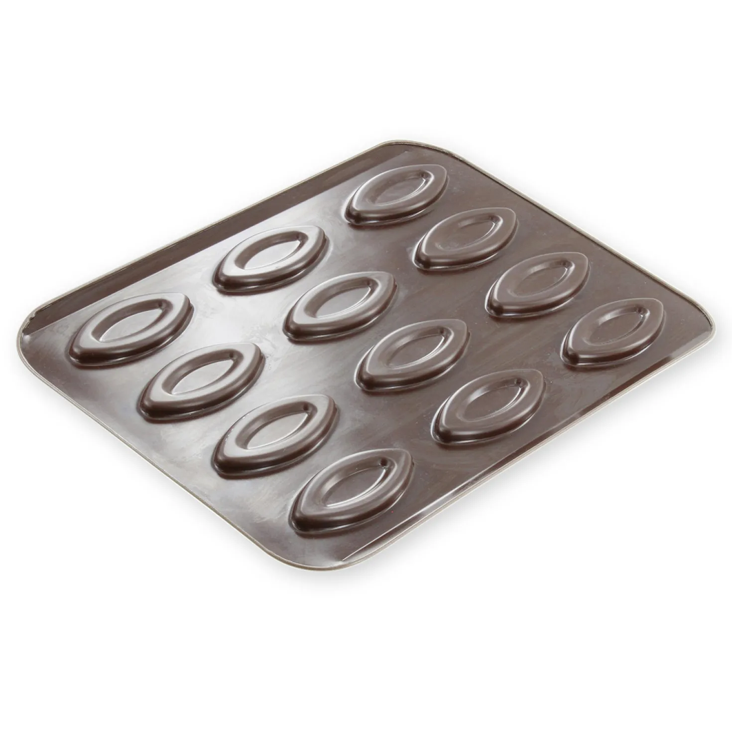 Plaque 12 barquettes en métal anti adhérent 32 x 23.5 cm -