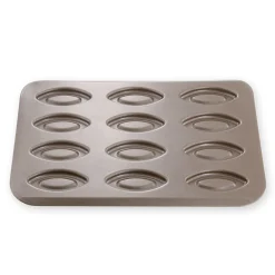Plaque 12 barquettes en métal anti adhérent 32 x 23.5 cm -