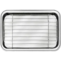 Plat à dresser en inox avec grille 26.5x20.5x2.5 cm- Lacor