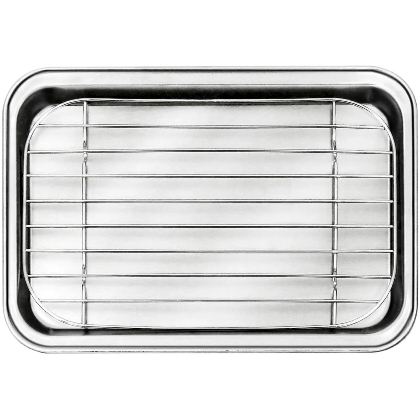 Plat à dresser en inox avec grille 26.5x20.5x2.5 cm- Lacor