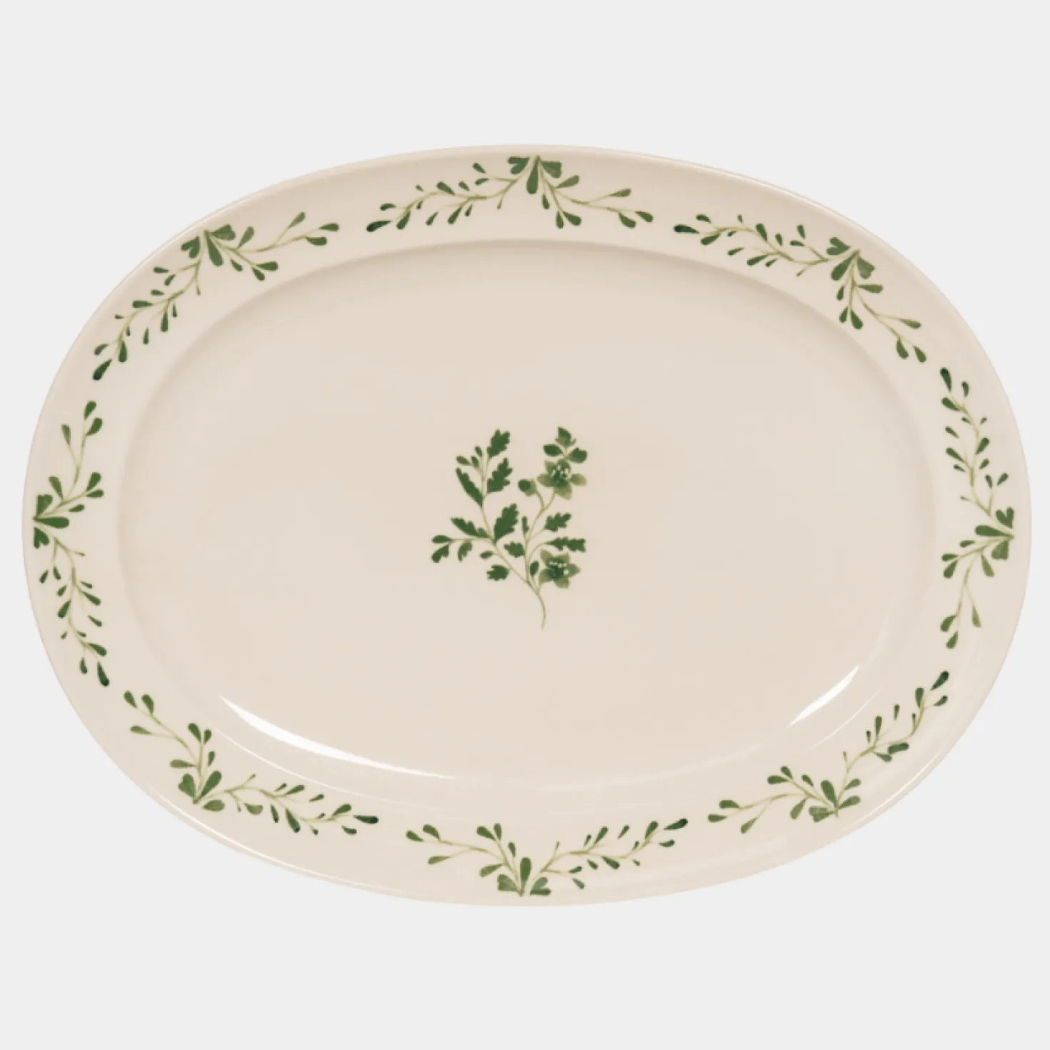 Plat oval 42x30cm Appoline vert - Table Passion