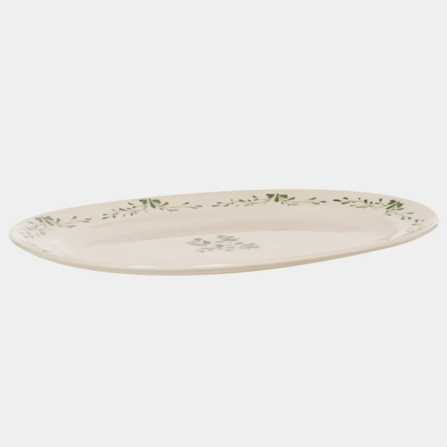Plat oval 42x30cm Appoline vert - Table Passion