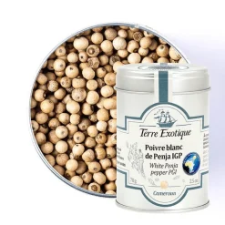 Poivre blanc du Penja 70gr - Terre Exotique