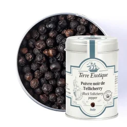 Poivre noir de Tellichery 60 gr - Terre Exotique