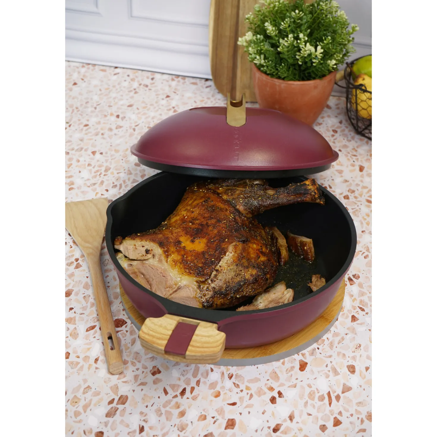 Poêle 8 en 1 La Fabuleuse 28 cm Rubis sans PFAS - Cookut