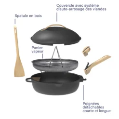 Poêle 8 en 1 La Fabuleuse 28 cm Météore sans PFAS - Cookut