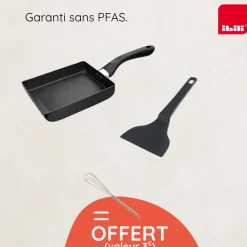 Poêle et spatule pour Tamagoyaki + mini fouet offert