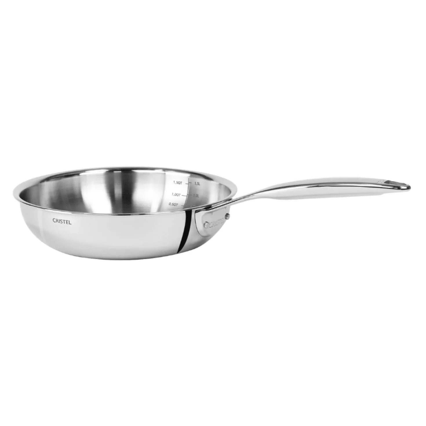 Poêle sautoir 24 cm inox 5-Ply 28 cm Castel Pro - Cristel