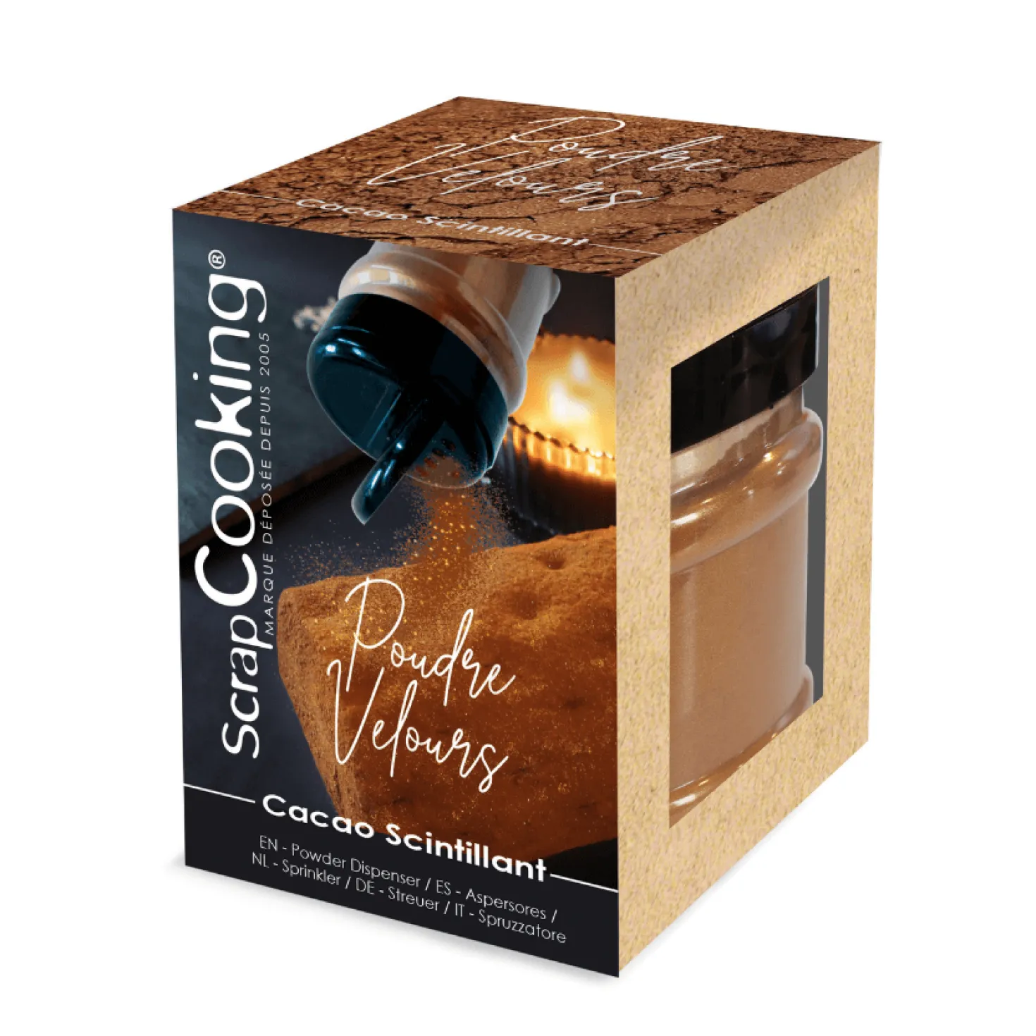 Poudre de velours Cacao Scintillant 80 g - ScrapCooking