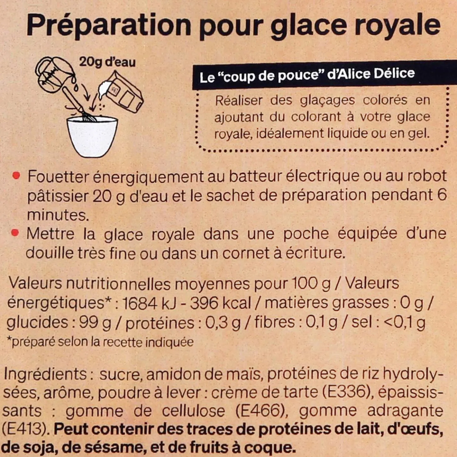 Préparation glace royale 100 gr - Alice Délice