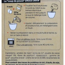 Préparation génoise cacao bio 250 gr - Alice Délice