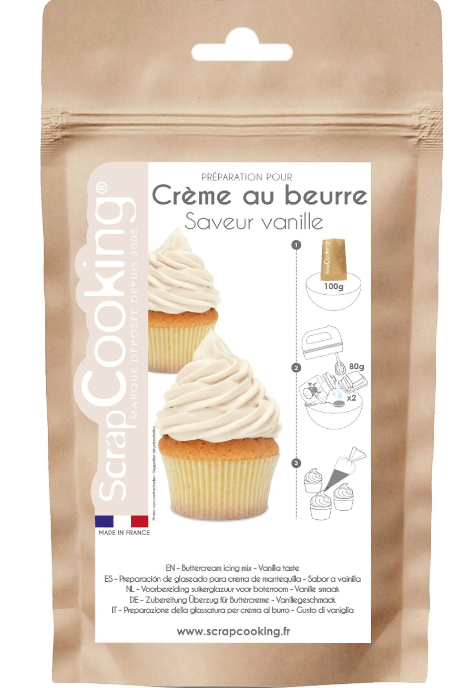 Préparation pour crème au beurre à la vanille 200 gr - Scrap