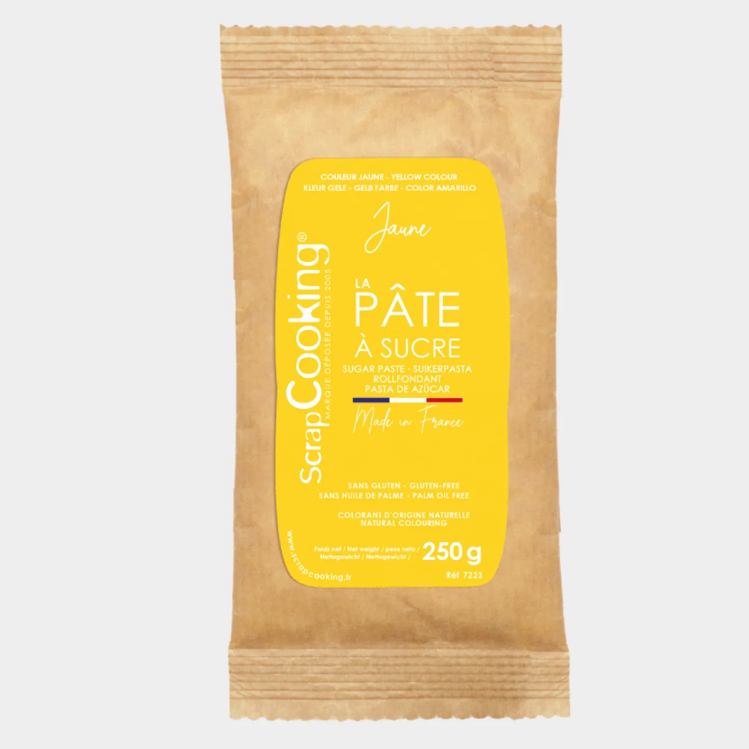 Pâte à sucre jaune 250 gr - Scrapcooking