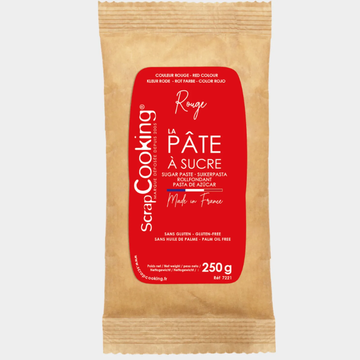 Pâte à sucre rouge 250 gr - Scrapcooking