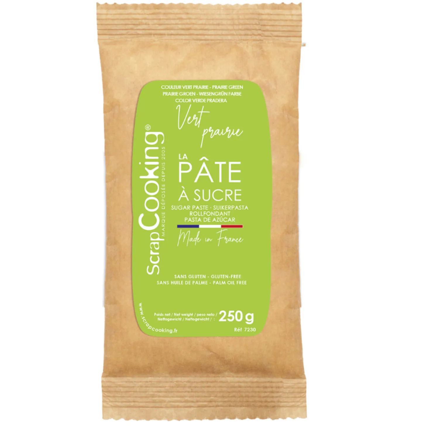 Pâte à sucre vert prairie 250 gr - Scrapcooking