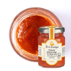 Purée de piment rouge au citron vert 100 g - Terre Exotique