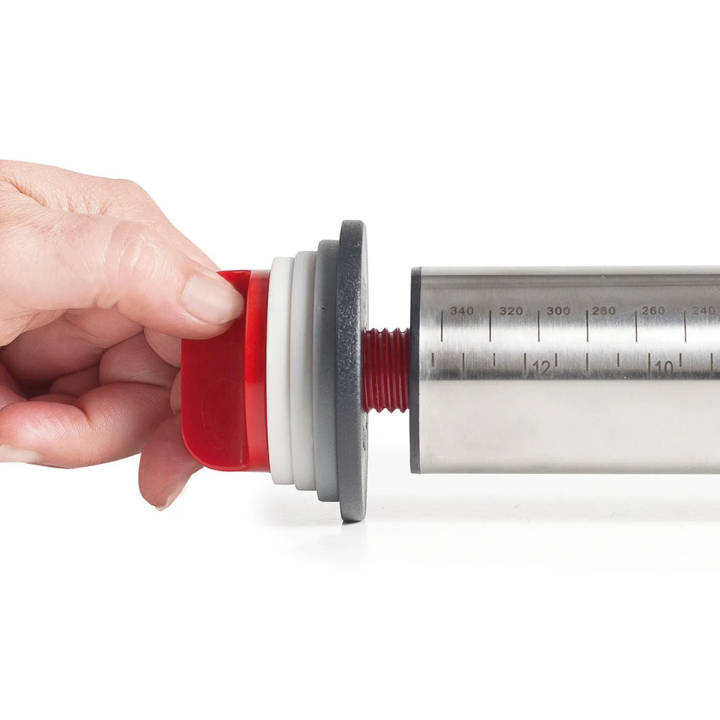 Rouleau à pâtisserie en inox réglable avec 8 anneaux 34 cm