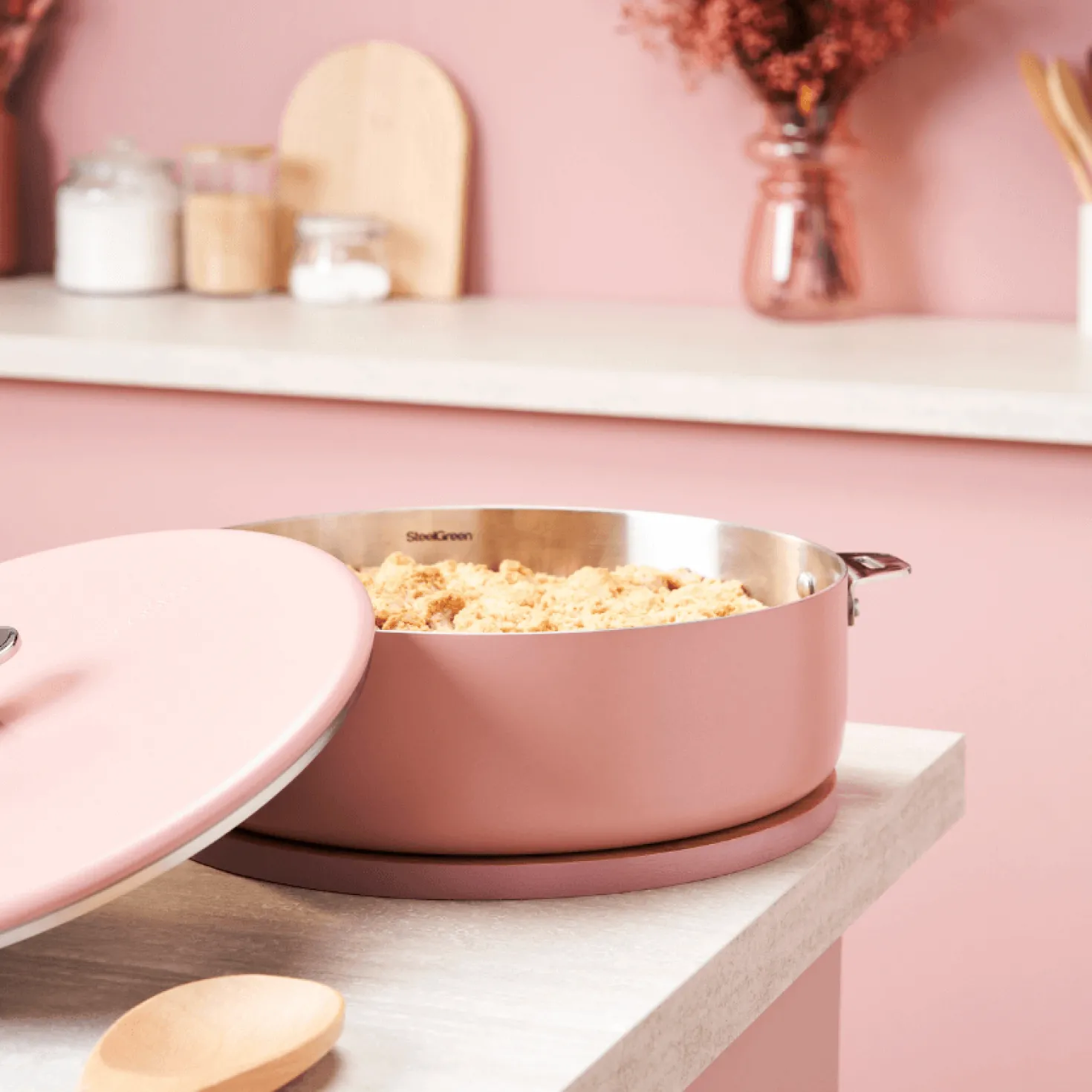 Sauteuse amovible inox La Merveilleuse 28cm guimauve-Cookut