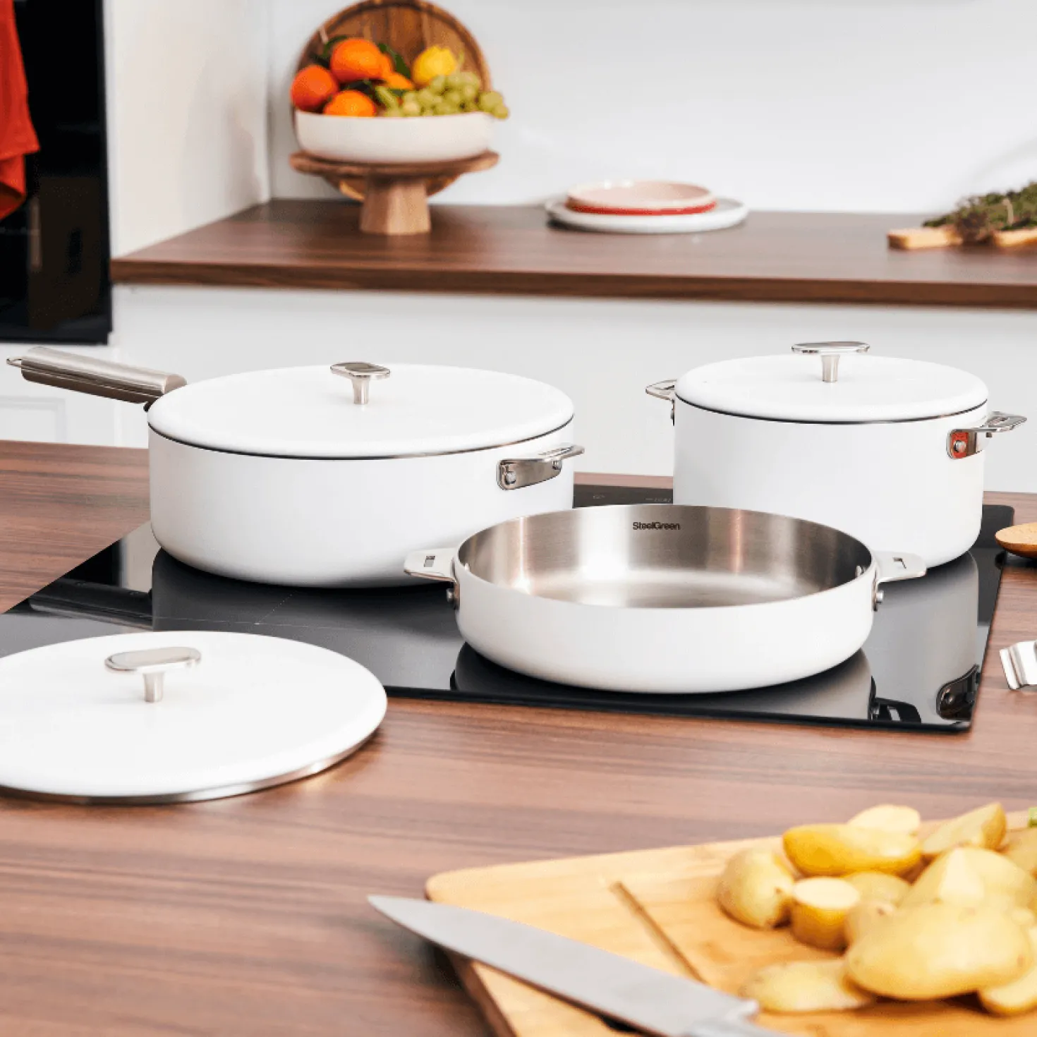Sauteuse amovible inox La Merveilleuse 28 cm polaire-Cookut