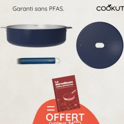 Sauteuse inox La Merveilleuse 28 cm myrtille + livre offert