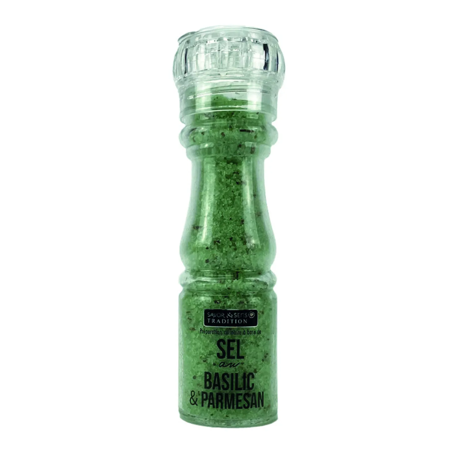 Sel Basilic et Parmesan en moulin 150 gr - Savor et Sens