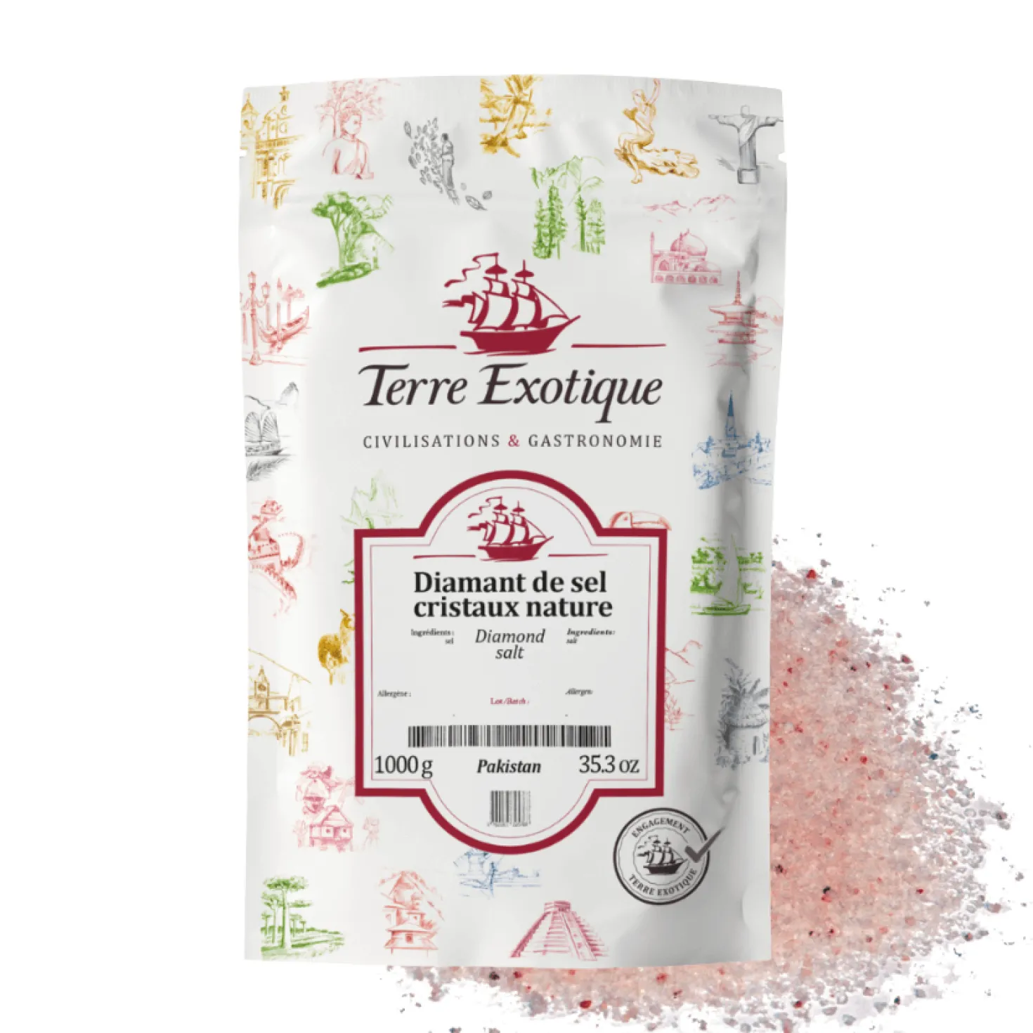 Sel rose en cristaux de l´Himalaya 1 kg - Terre Exotique