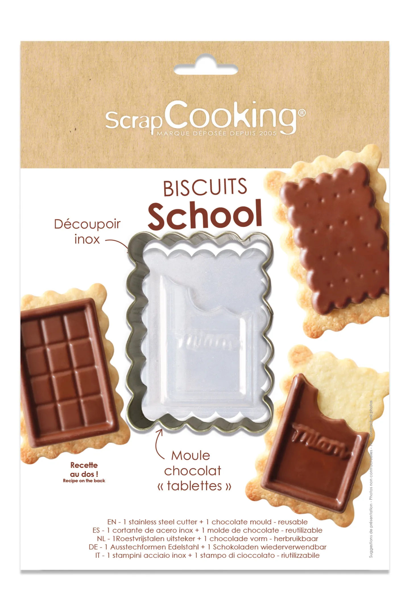 Set biscuits school tablette de chocolat - Scrapcooking
