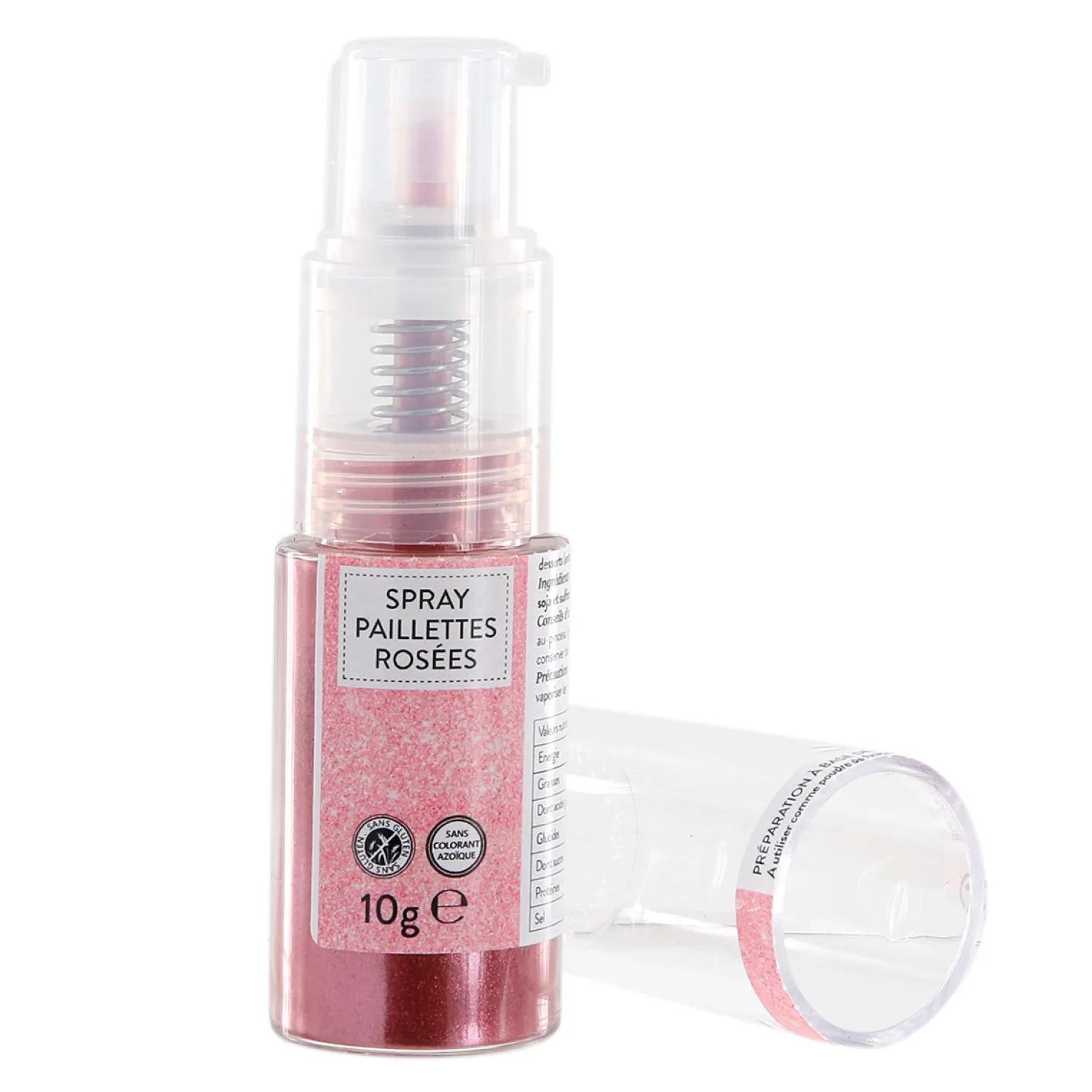 Spray paillettes alimentaires or rose 10 gr