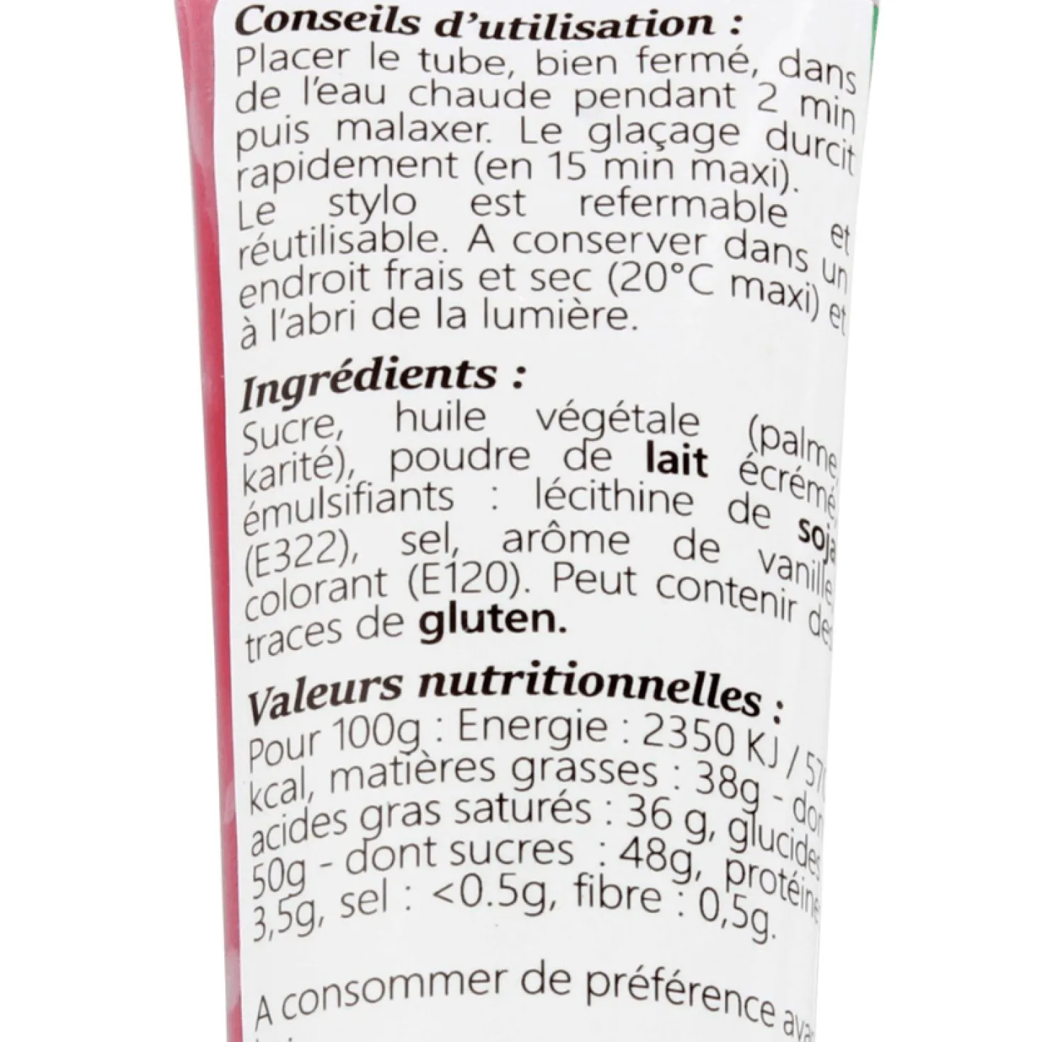 Stylo de glaçage pour décorer les biscuits fuchsia 32 gr