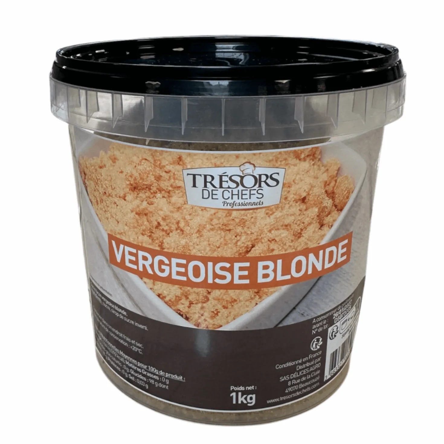 Sucre vergeoise blonde 1 kg - Trésors de Chefs