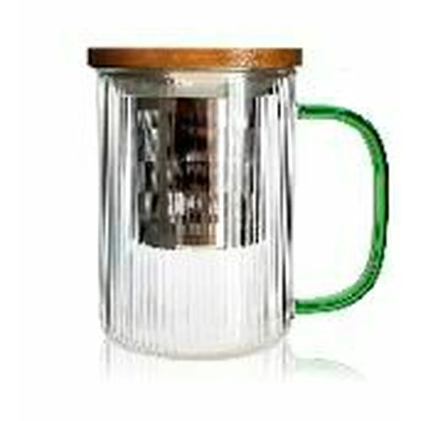 Tisanière en verre anse verte 475 ml Karl - Ogo Living