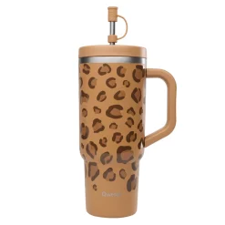 Travel cup isotherme Leopard Camel 900 ml - Qwetch