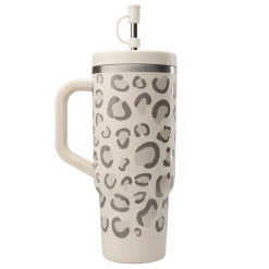 Travel cup isotherme Leopard Sable 900 ml - Qwetch