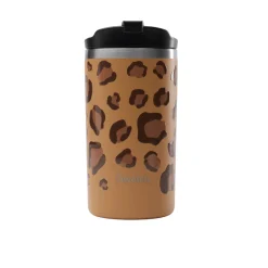 Travel mug isotherme Leopard Camel 350 ml - Qwetch