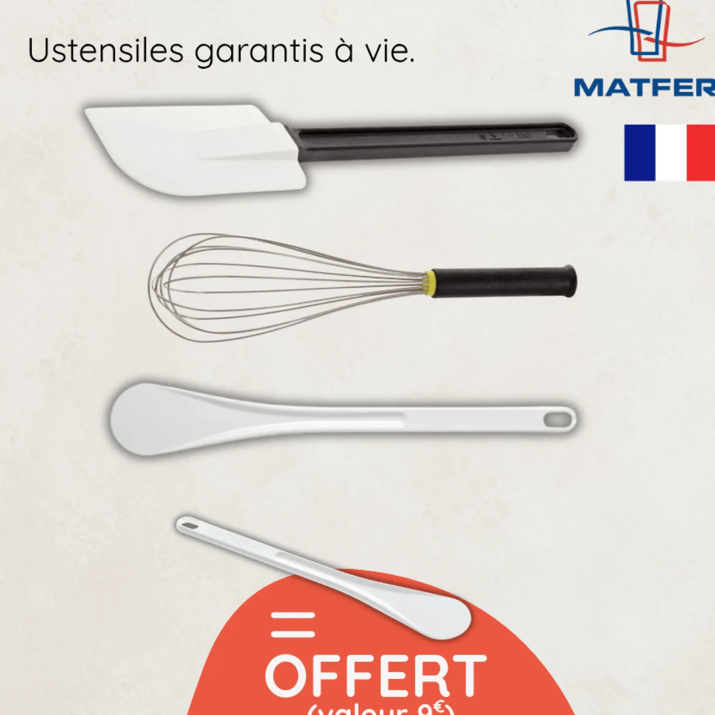 Ustensiles de pâtisserie professionnels + spatule offerte