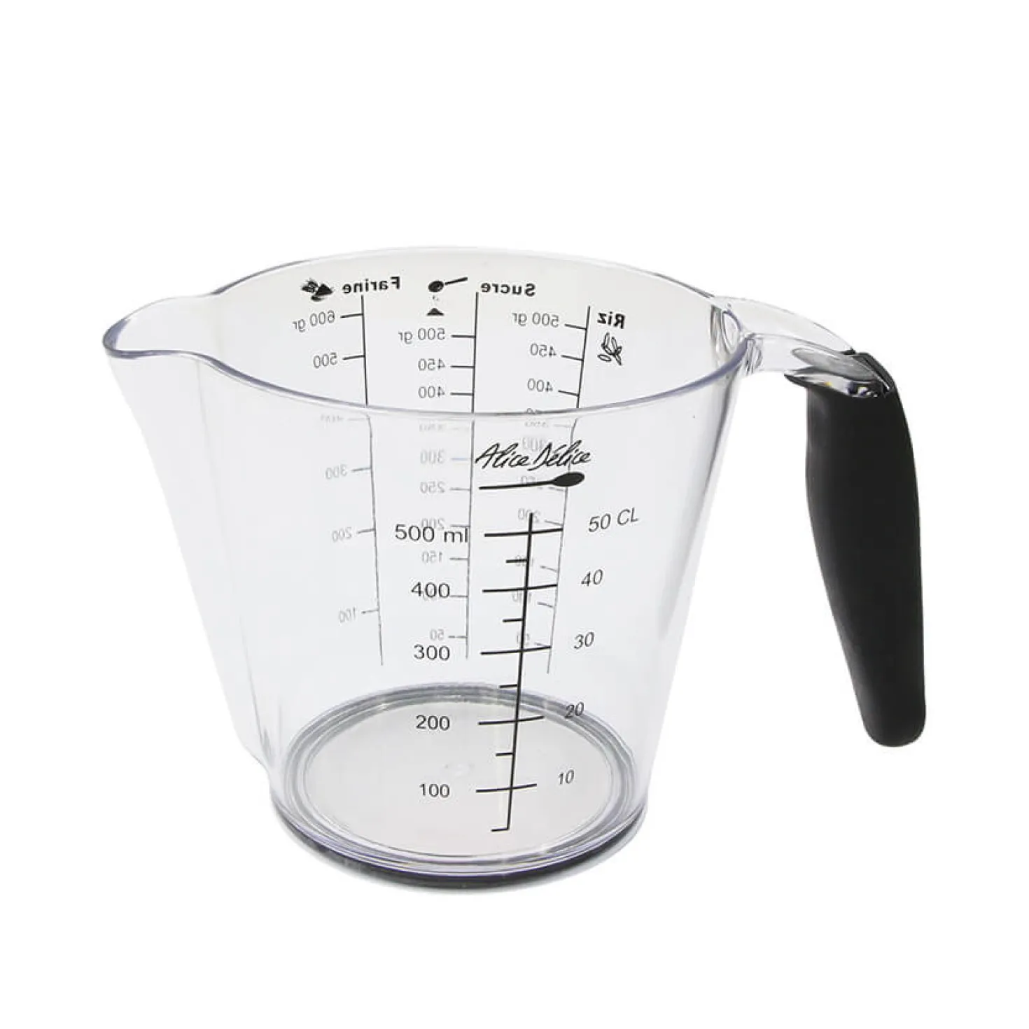 Verre doseur en plastique 500 ml avec poignée - Alice Délice