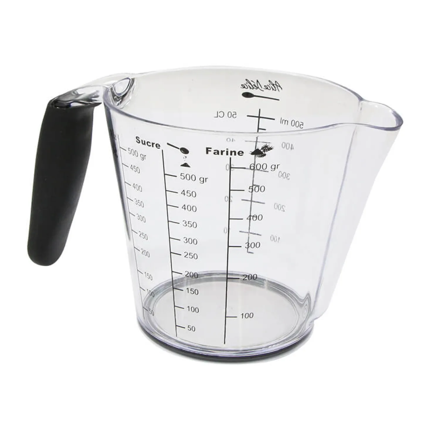 Verre doseur en plastique 500 ml avec poignée - Alice Délice